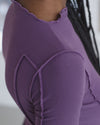 BASERANGE ruffled ribbed cotton T-shirt, Portugal BAS-TTOM3-CR-AU25-VENET PURPLE (TTO3-RB-000)